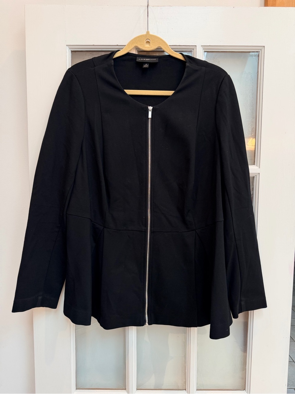 Lane Bryant Classic Career Chic Timeless Black Zip-Front Jacket Plus Size 18